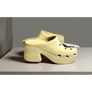 Rare Crocs Siren Clog Platform Block Heel M9 W11 Beige Bone‎ — NWT, No Box